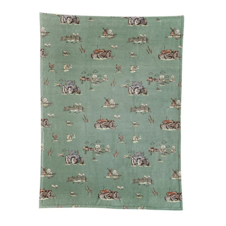 Deyongs 130cm x 170cm Cozy Comforts Tractor Throw - Green - Old Railway Line Garden Centre