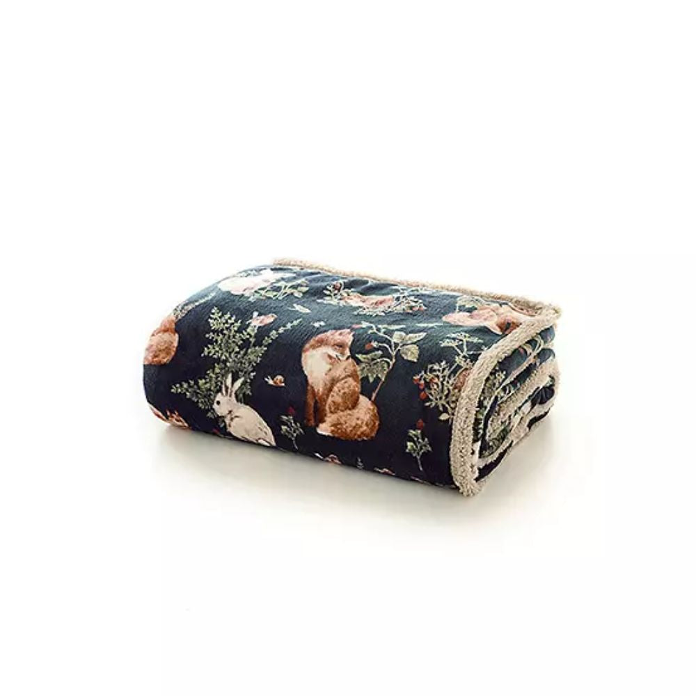 Deyongs 140cm Navy Woodland Wildlife Throw