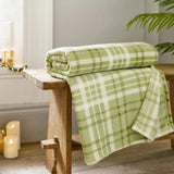 Deyongs 140cm Snuggle Touch Sage Check Throw