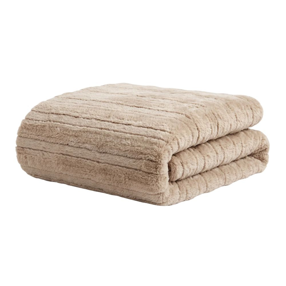 Deyongs 170cm Chatsworth Faux Throw - Cappuccino