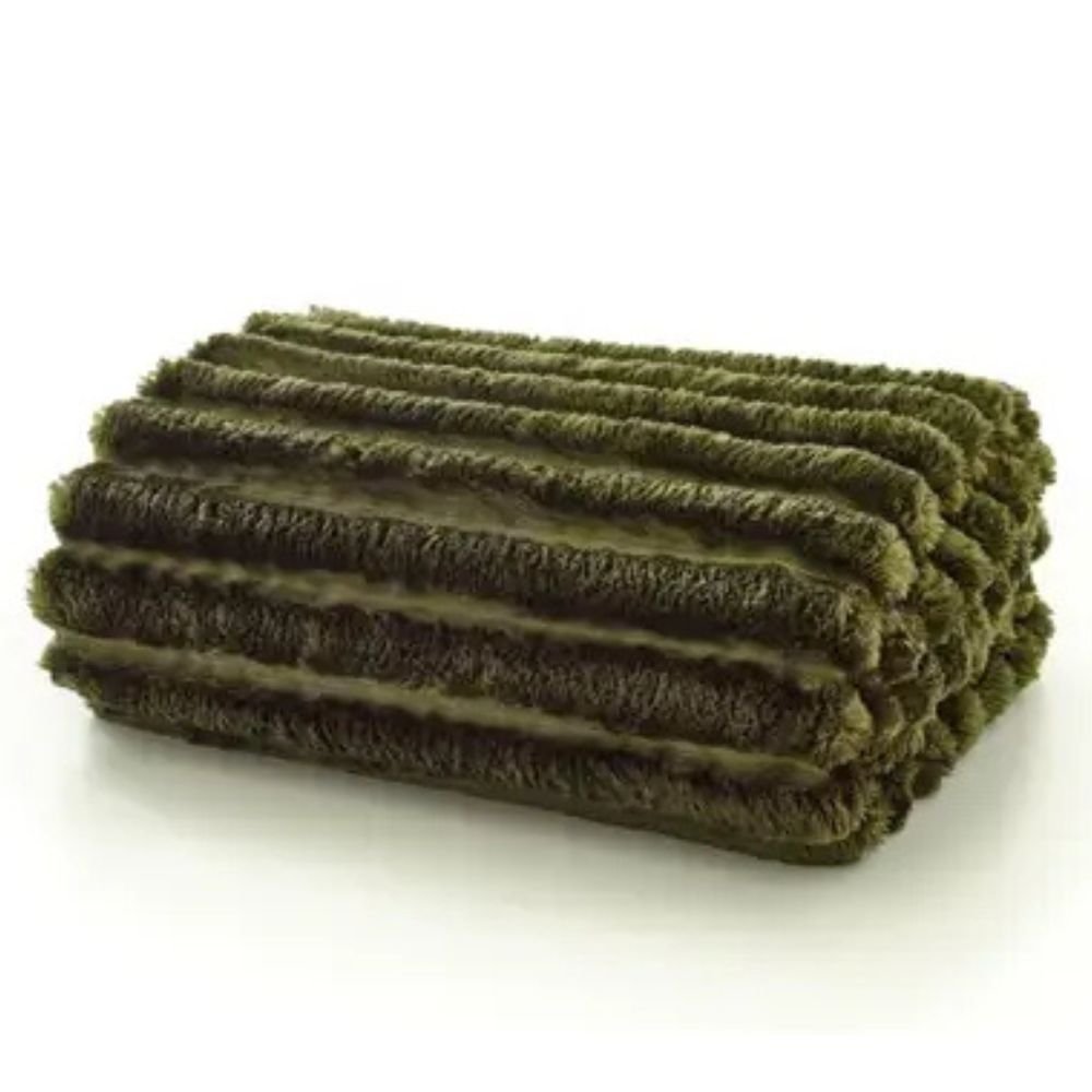 Deyongs 180cm Alnwick Ribbed Throw - Fern - Old Railway Line Garden Centre