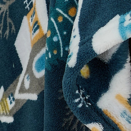 Deyongs 180cm Festive Village Super Soft Fleece Throw