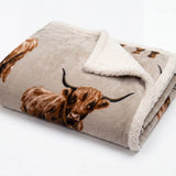 Deyongs 180cm Angus Cow Sherpa Fleece Throw