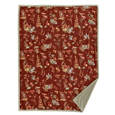 Deyongs 170cm Autumnal Woodland Fleece Throw - Rust