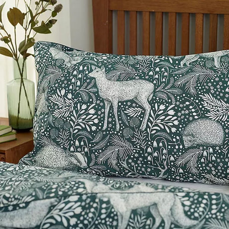 Deyongs Dark Sage Woodland Folk Double Duvet Set