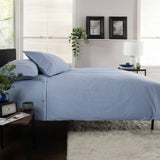 Deyongs Gingham Cotton Duvet Cover Set - Blue - Super King - Old Railway Line Garden Centre