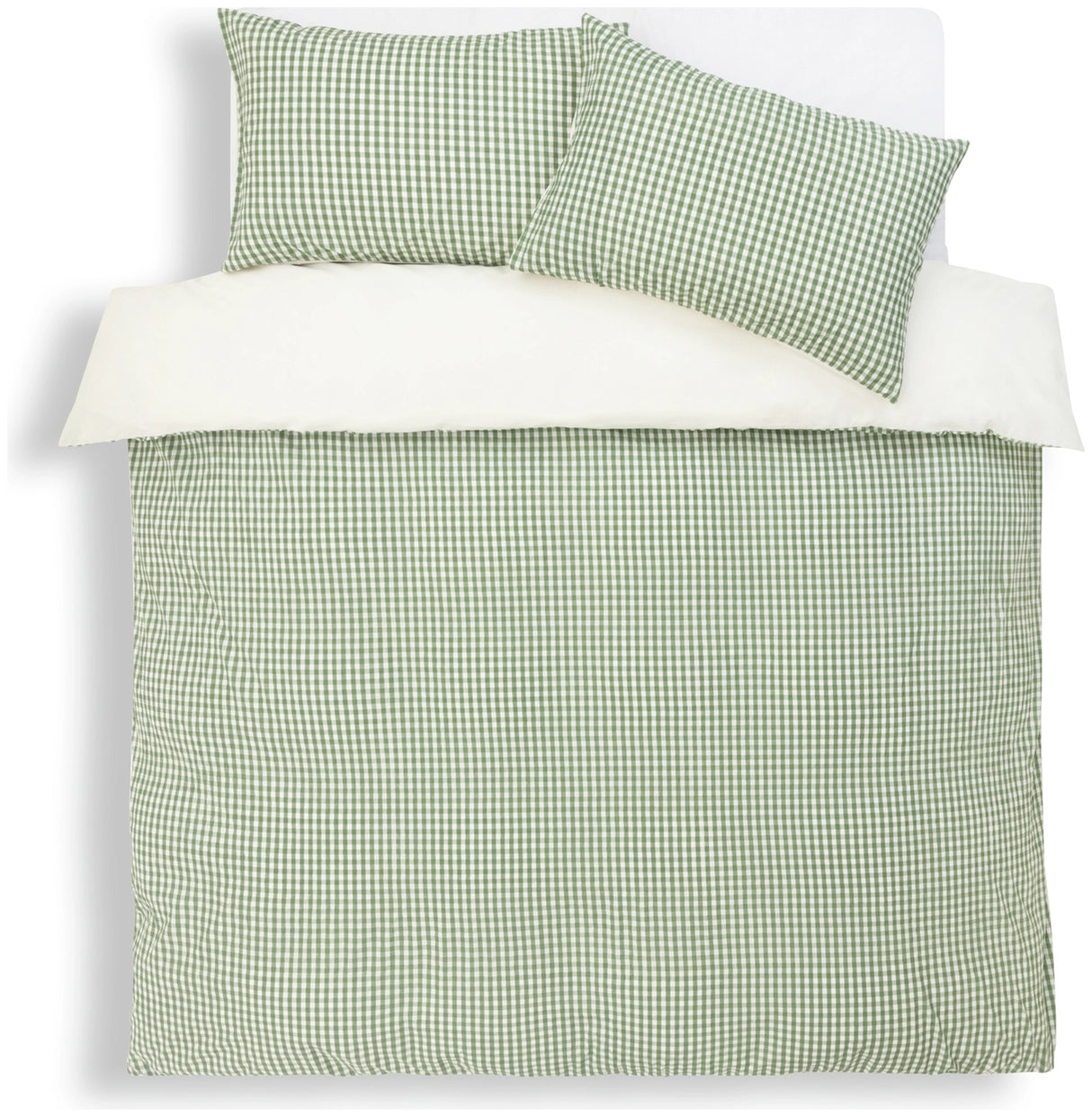 Deyongs Gingham Bedding King Duvet Set Green