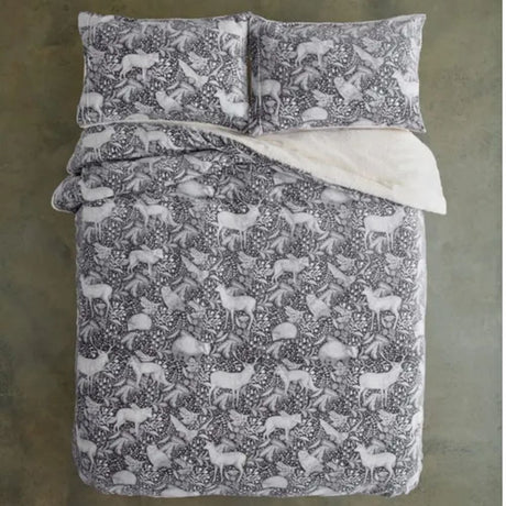 Deyongs Grey Woodland Folk Animal Double Duvet Set