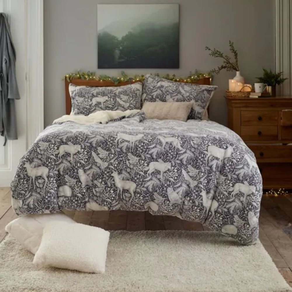 Deyongs Grey Woodland Folk Animal Double Duvet Set