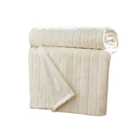 Deyongs 200cm Hockley Supersoft Plush Large Quilted Throw - Cream