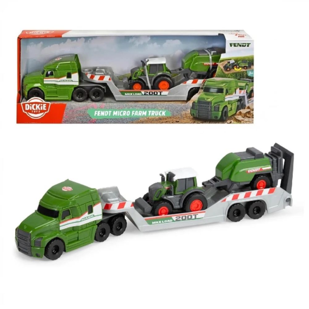 Dickie Toys Fendt Micro Farm Truck with Tractor & Trailer