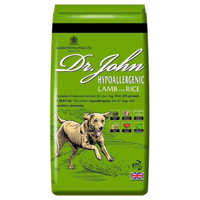 Dr John 12.5kg Hypoallergenic Lamb & Rice Dry Dog Food - Old Railway Line Garden Centre