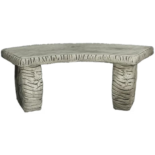 Dream Garden 108cm Curved Stone Woodland Bench - Old Railway Line Garden Centre