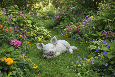 Dream Gardens 17cm Stone Ear Up Pig Garden Ornament