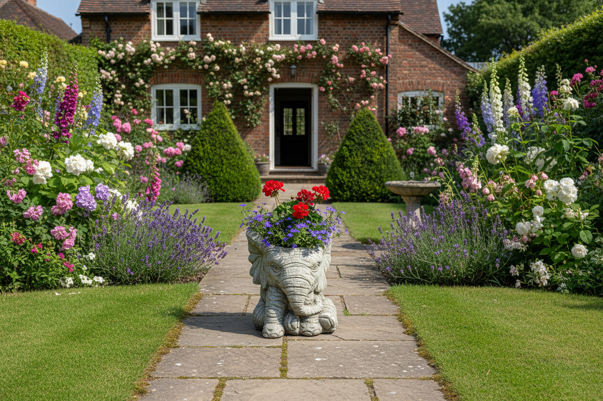 Dream Gardens 23cm Stone Elephant Planter