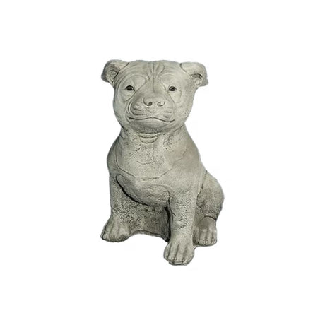 Dream Gardens 32cm Stone Staffy Garden Ornament - Old Railway Line Garden Centre