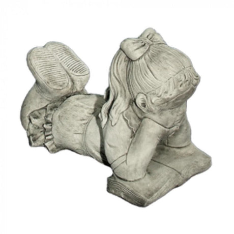 Dream Gardens 33cm Girl & Book Stone Garden Ornament - Old Railway Line Garden Centre