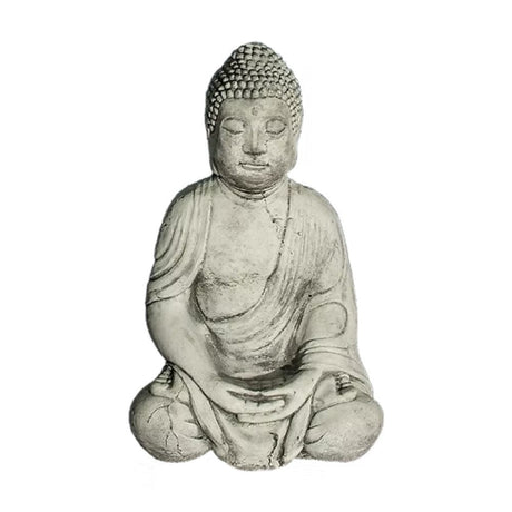 Dream Gardens 48cm Stone Large Robe Buddha Garden Ornament - Old Railway Line Garden Centre