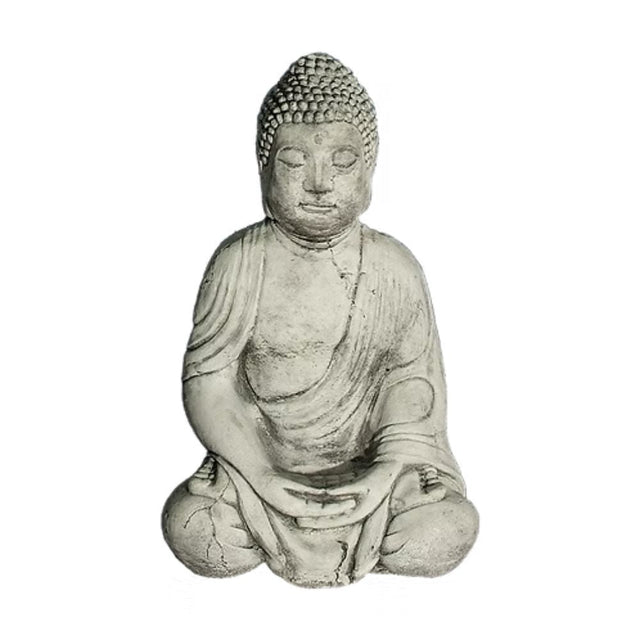 Dream Gardens 48cm Stone Large Robe Buddha Garden Ornament - Old Railway Line Garden Centre