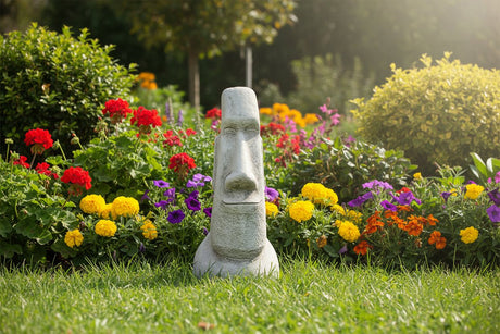 Dream Gardens 50cm Stone Single Easter Island Garden Ornament - Old Railway Line Garden Centre