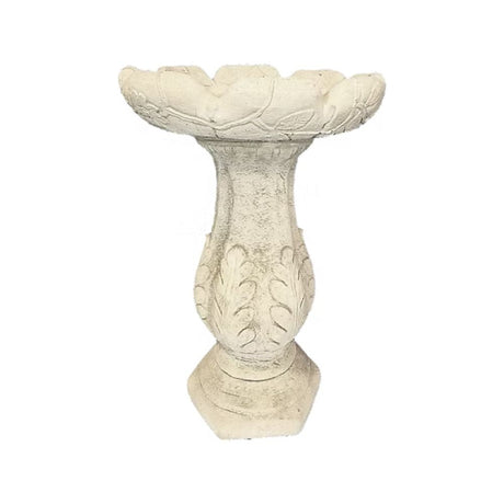 Dream Gardens 58cm Stone Leaf Bird Bath - Old Railway Line Garden Centre