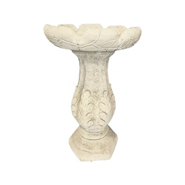 Dream Gardens 58cm Stone Leaf Bird Bath - Old Railway Line Garden Centre