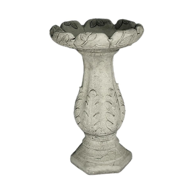 Dream Gardens 58cm Stone Leaf Bird Bath - Old Railway Line Garden Centre
