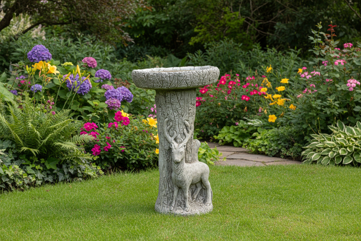 Dream Gardens 65cm Stag Stone Bird Bath