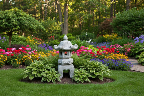 Dream Gardens 66cm Small Pagoda Stone Garden Ornament - Old Railway Line Garden Centre