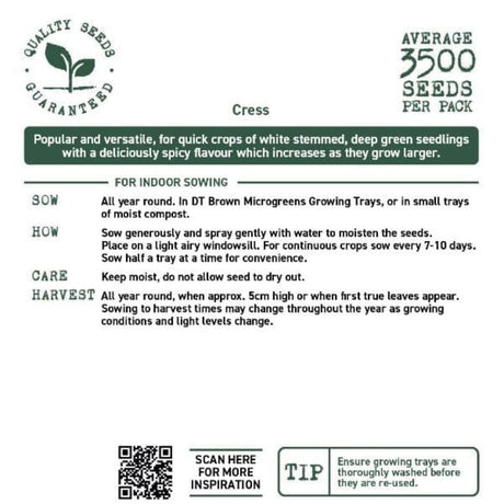 D.T Brown Cress Seeds - Old Railway Line Garden Centre