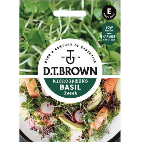 D.T Brown Sweet Basil Seeds - Old Railway Line Garden Centre
