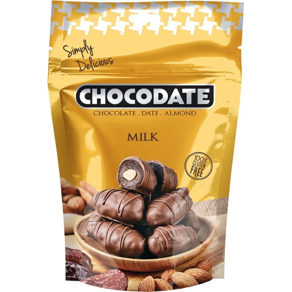 Dubai Chocodate 90g Chocolate Dates with Almond In Milk Chocolate