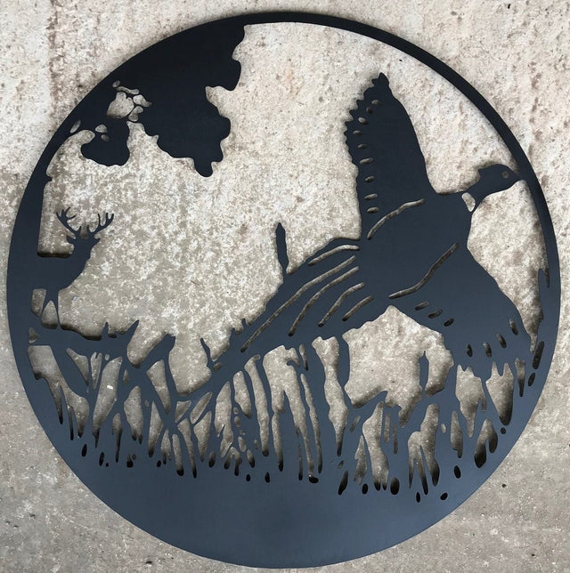 Eastern Connections 45cm Flying Pheasant Black Metal Wall Art - Old Railway Line Garden Centre