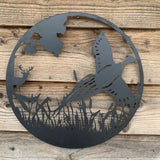 Eastern Connections 45cm Flying Pheasant Black Metal Wall Art - Old Railway Line Garden Centre