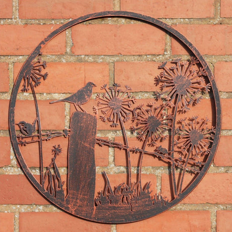 Eastern Connections 50cm Copper Blackbird Fence Topper Metal Wall Art - Old Railway Line Garden Centre