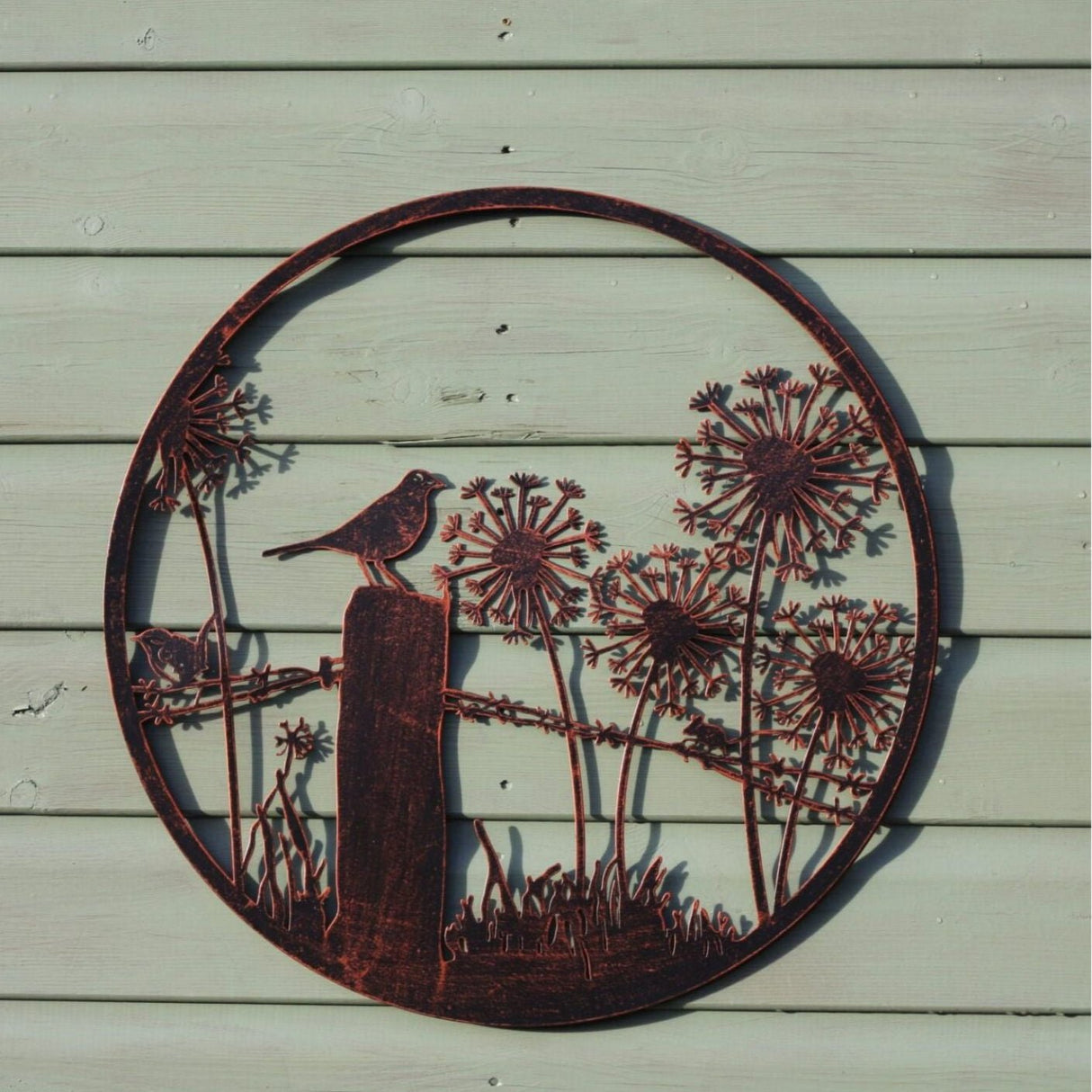 Eastern Connections 50cm Copper Blackbird Fence Topper Metal Wall Art - Old Railway Line Garden Centre