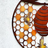 Eastern Connections 60cm Bee & Hive Mirrored Metal Wall Art - Old Railway Line Garden Centre