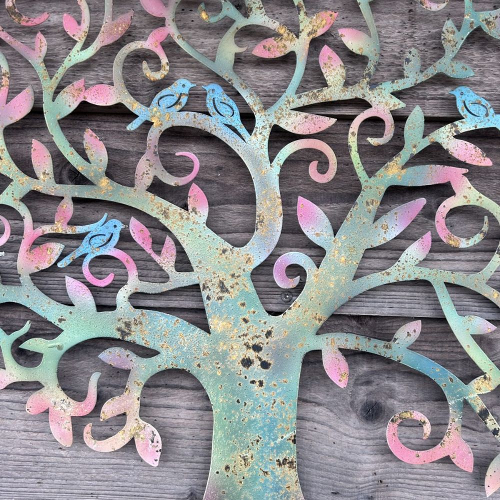 Eastern Connections 70cm Birds in a Tree Rustic Metal Wall Art