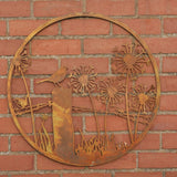 Eastern Connections 70cm Blackbird on Fence Natural Rust Metal Wall Art