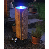 Eastern Connections 90cm Juro Fountain Rustic Pinky Granite Water Feature - Old Railway Line Garden Centre