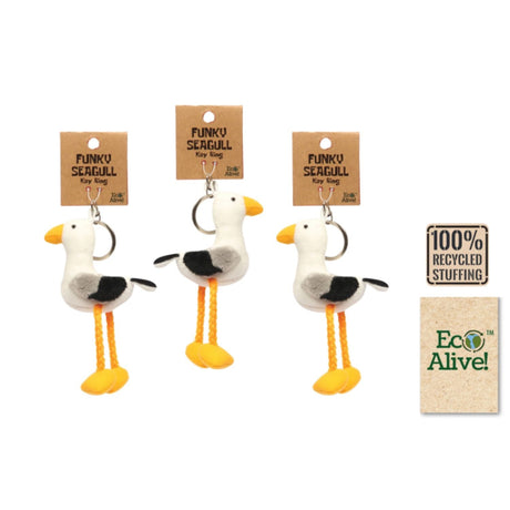 Eco Alive! Funky Seagull Keyring - Old Railway Line Garden Centre