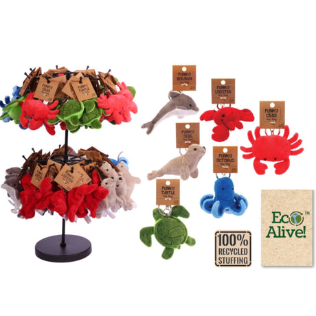 Eco Alive! Sealife Plush Keyring (Choice of 6) - Old Railway Line Garden Centre