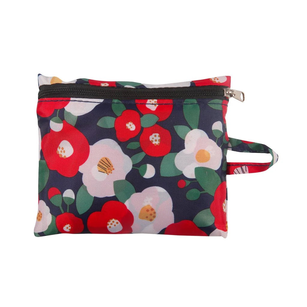 Eco Chic Foldable Reusable Large Shopping Bag Abstract Poppy - Old Railway Line Garden Centre