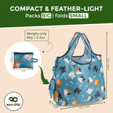 Eco Chic Foldable Reusable Large Shopping Bag Cartoon Cat - Old Railway Line Garden Centre