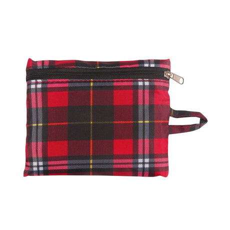 Eco Chic Foldable Reusable Large Shopping Bag Dark Tartan - Old Railway Line Garden Centre