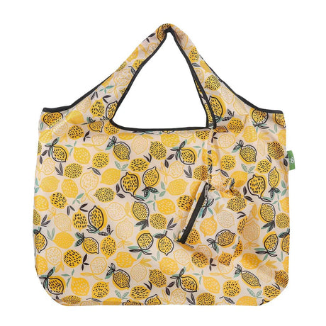 Eco Chic Foldable Reusable Large Shopping Bag Lemon - Old Railway Line Garden Centre