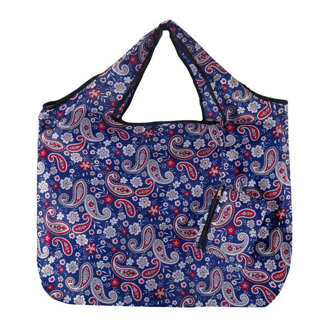 Eco Chic Foldable Reusable Large Shopping Bag Paisley - Old Railway Line Garden Centre