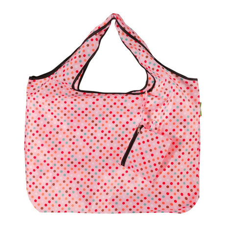 Eco Chic Foldable Reusable Large Shopping Bag Polka Dots - Old Railway Line Garden Centre