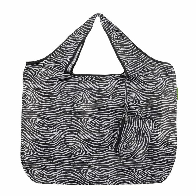 Eco Chic Foldable Reusable Large Shopping Bag Zebra Stripes - Old Railway Line Garden Centre
