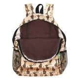 Eco Chic Lightweight Foldable Backpack - Beige Giraffes - Old Railway Line Garden Centre